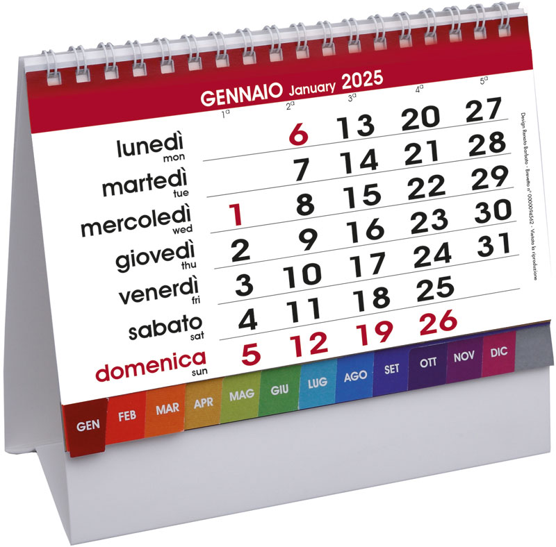 Calendario Desk con mesi fustellati