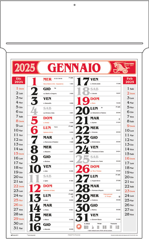 Calendario Girafoglio Rotax Rosso