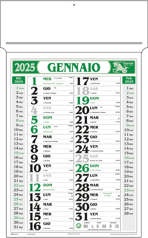 Calendario Girafoglio Rotax Verde