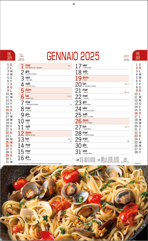 Calendario Gastronomia
