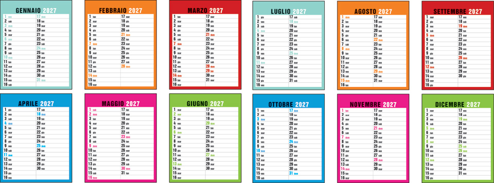 Colori pagine calendario Torre