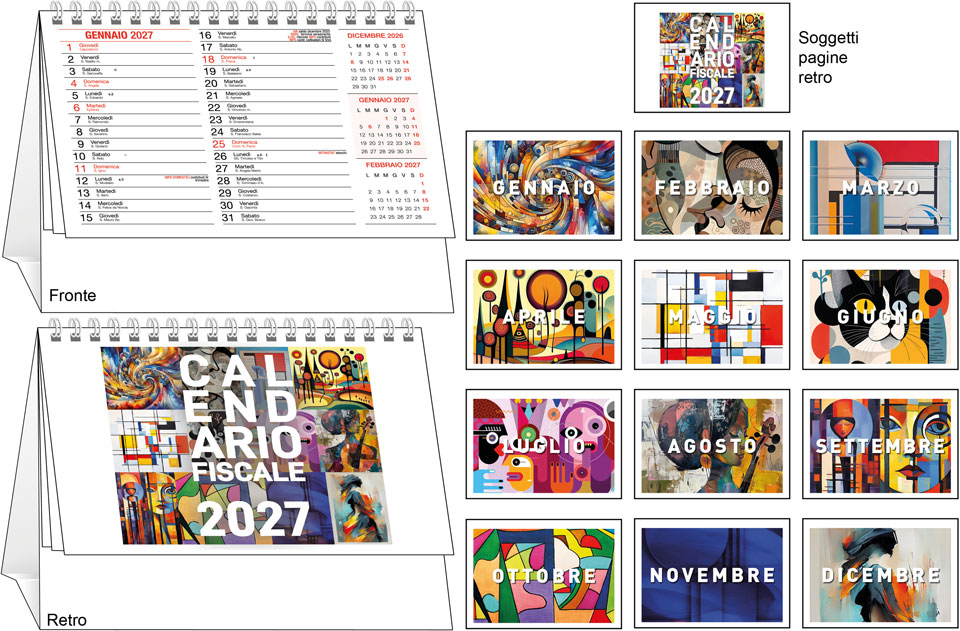 Calendari Spiralati da tavolo Fiscali