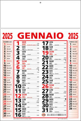 Calendario con listello metallico Emilia Rosso