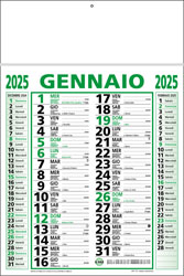 Calendario con listello metallico Emilia Verde