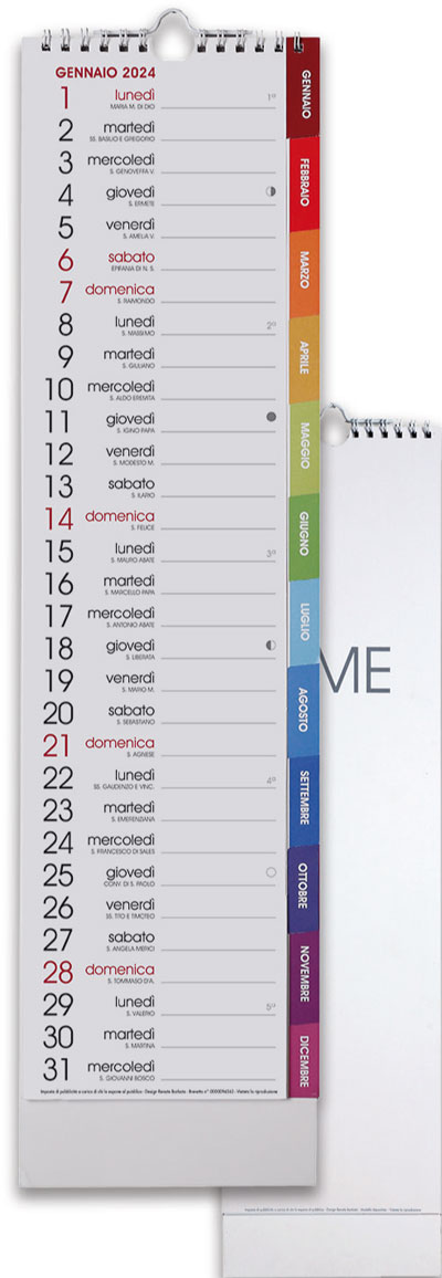 Calendario spiralato da muro Time