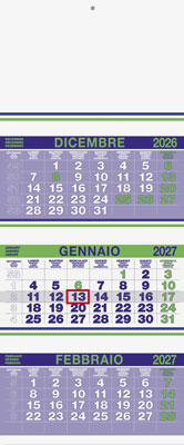 Calendari trimensile Svezia Green