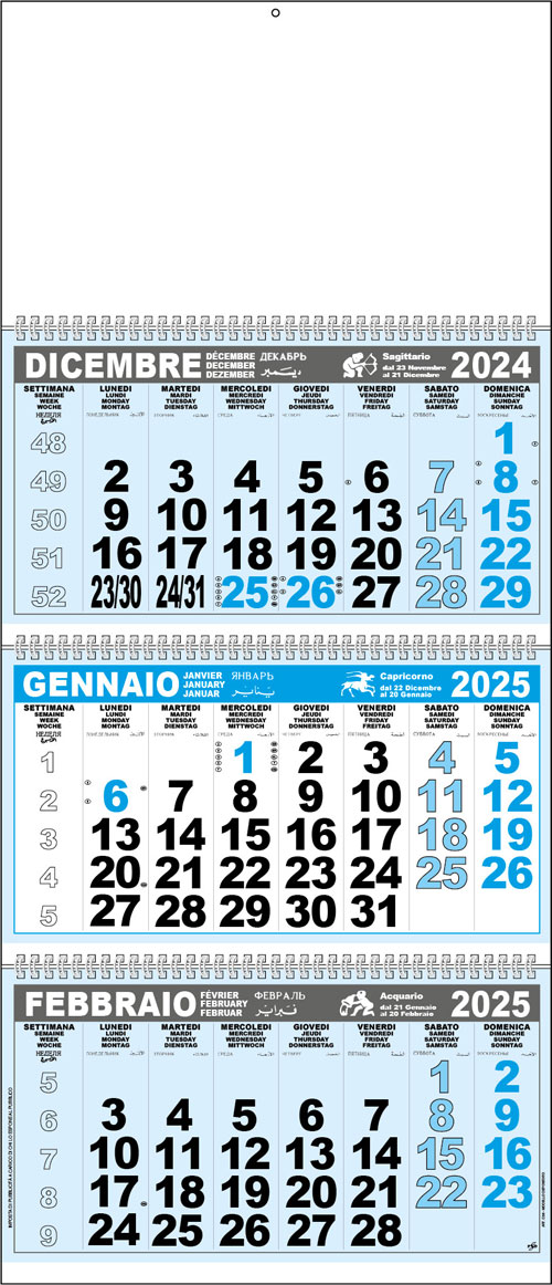Calendario Trittico gigante Dufour