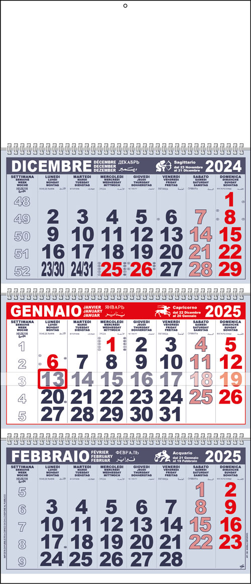 Calendario Trittico gigante Castore